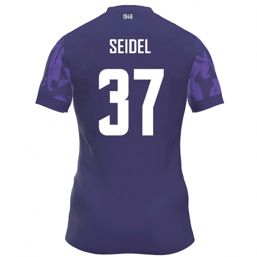 Danxen Enfant Maillot Paul Seidel #37 Violet Blanc Tenues Domicile 2025/26 T-Shirt