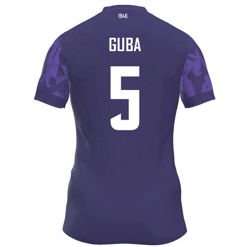 Danxen Enfant Maillot Kilian Guba #5 Violet Blanc Tenues Domicile 2025/26 T-Shirt