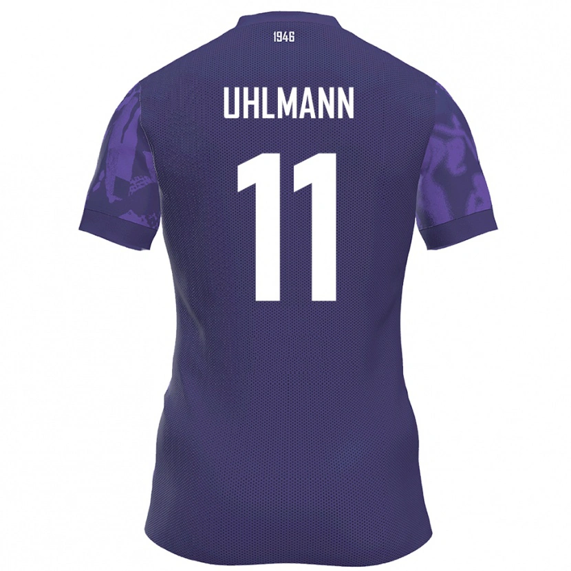 Danxen Enfant Maillot Eric Uhlmann #11 Violet Blanc Tenues Domicile 2025/26 T-Shirt