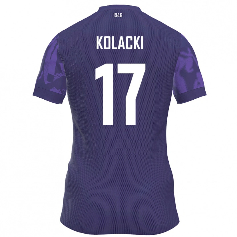 Danxen Enfant Maillot Dawid Kolacki #17 Violet Blanc Tenues Domicile 2025/26 T-Shirt