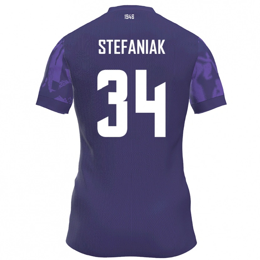 Danxen Enfant Maillot Marvin Stefaniak #34 Violet Blanc Tenues Domicile 2025/26 T-Shirt