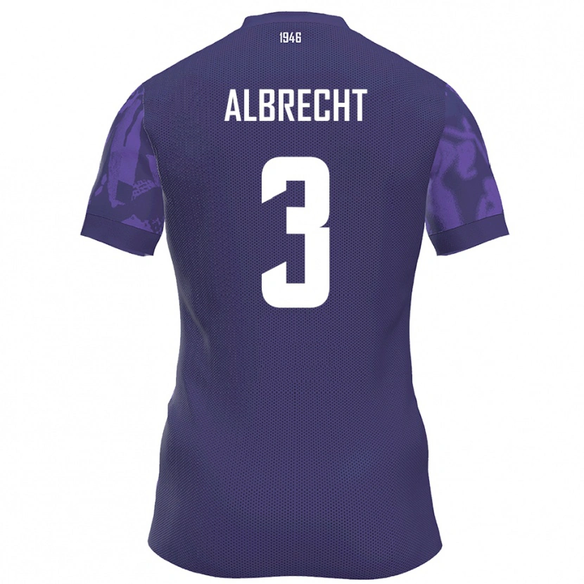 Danxen Enfant Maillot Ben Albrecht #3 Violet Blanc Tenues Domicile 2025/26 T-Shirt
