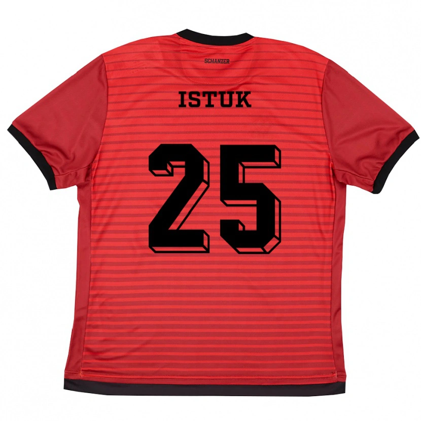 Danxen Enfant Maillot Petar Istuk #25 Rouge Noir Tenues Domicile 2025/26 T-Shirt