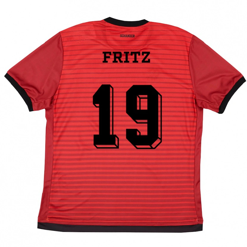 Danxen Enfant Maillot Anna-Lena Fritz #19 Rouge Noir Tenues Domicile 2025/26 T-Shirt