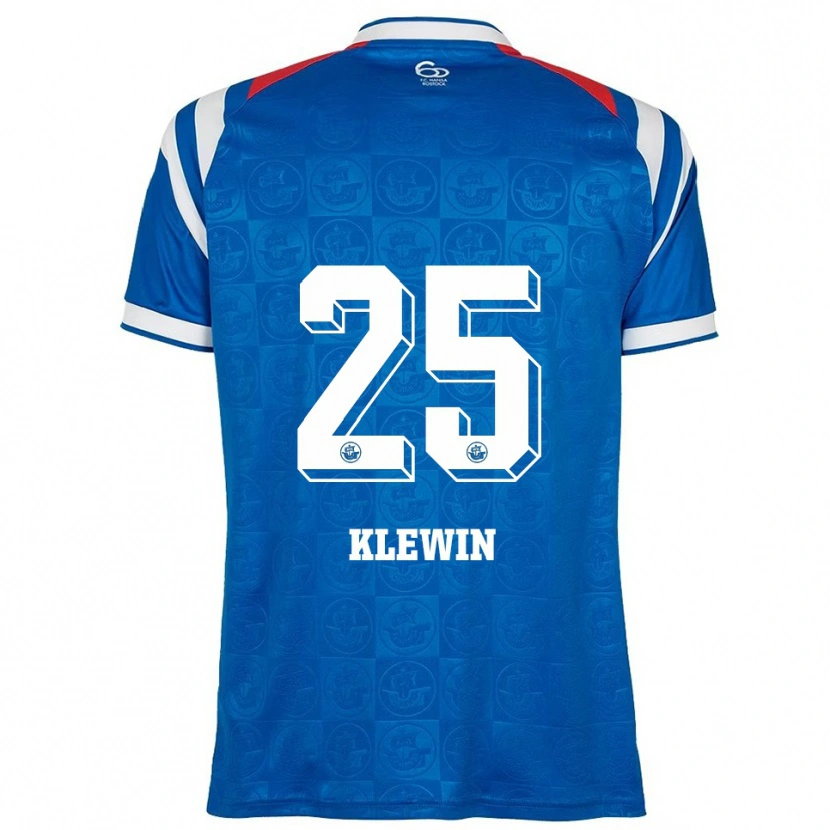 Danxen Enfant Maillot Philipp Klewin #25 Bleu Blanc Rouge Tenues Domicile 2025/26 T-Shirt