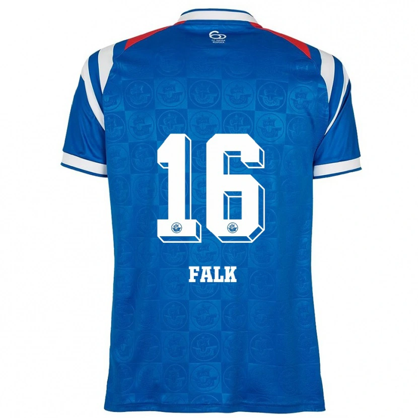 Danxen Enfant Maillot Robin Falk #16 Bleu Blanc Rouge Tenues Domicile 2025/26 T-Shirt