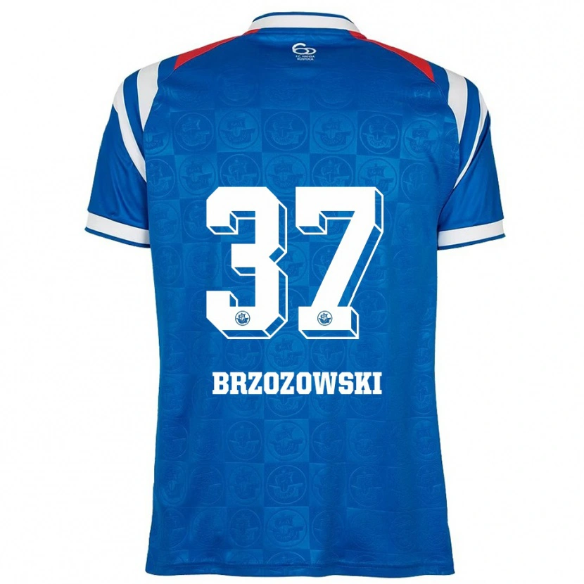 Danxen Enfant Maillot Milosz Brzozowski #37 Bleu Blanc Rouge Tenues Domicile 2025/26 T-Shirt
