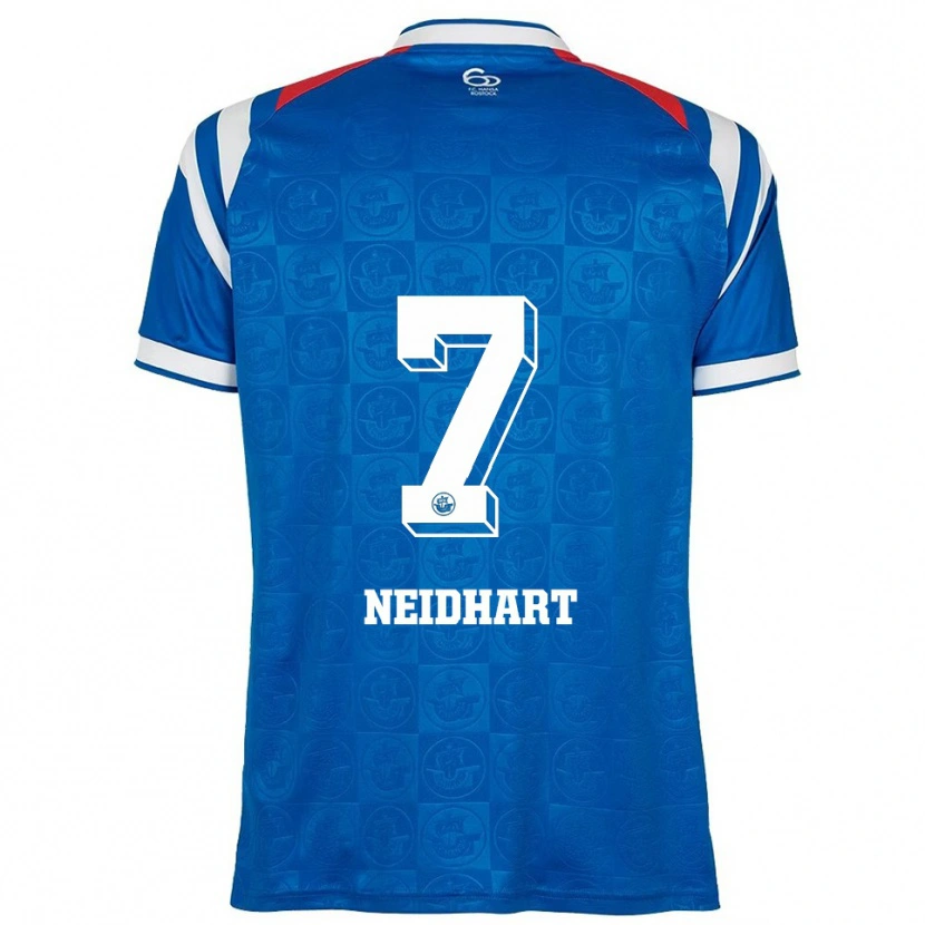 Danxen Enfant Maillot Nico Neidhart #7 Bleu Blanc Rouge Tenues Domicile 2025/26 T-Shirt