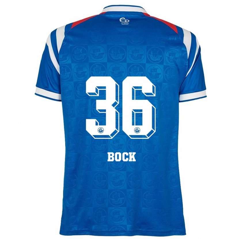 Danxen Enfant Maillot Fiete Bock #36 Bleu Blanc Rouge Tenues Domicile 2025/26 T-Shirt