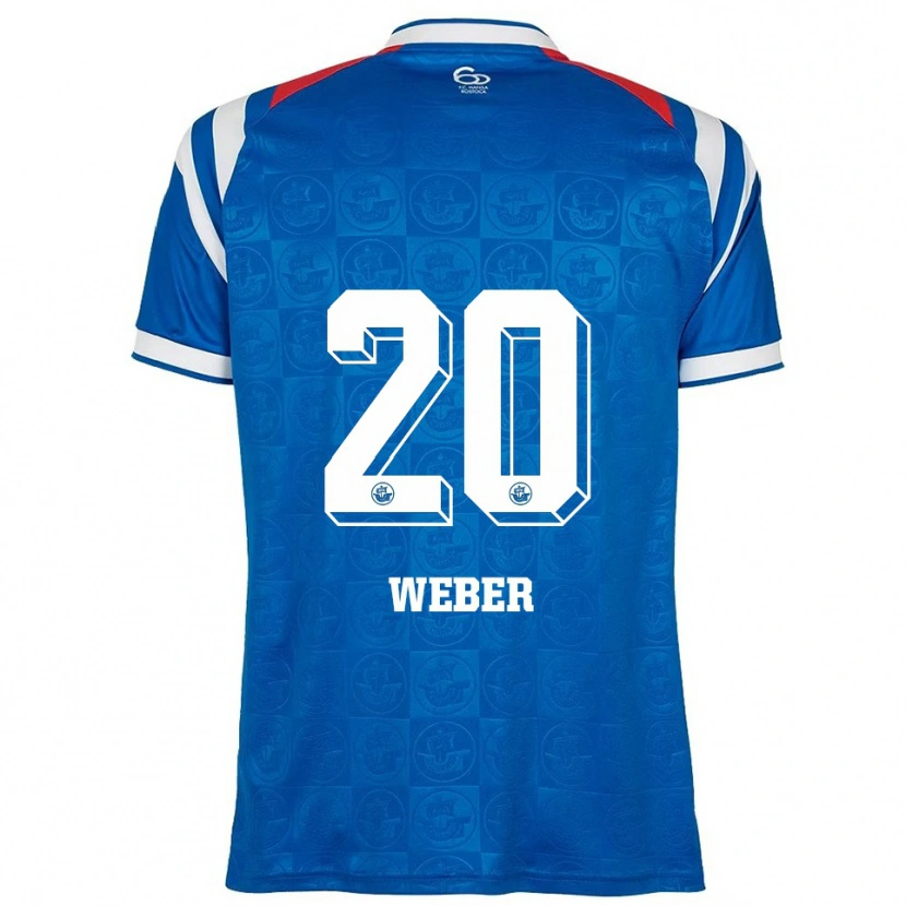 Danxen Enfant Maillot Caden Weber #20 Bleu Blanc Rouge Tenues Domicile 2025/26 T-Shirt