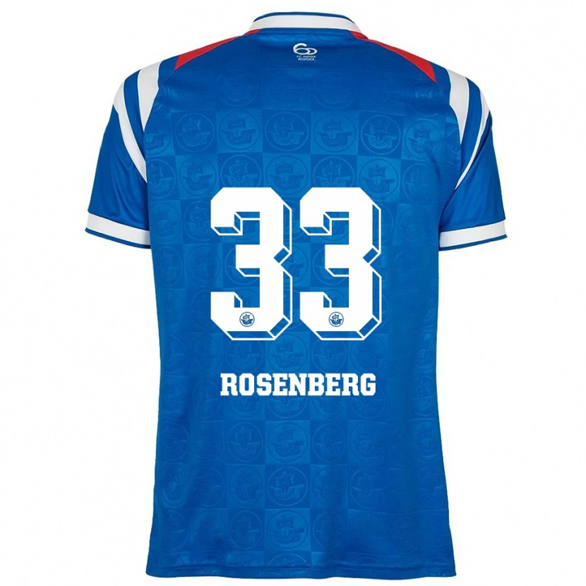 Danxen Enfant Maillot Moritz Rosenberg #33 Bleu Blanc Rouge Tenues Domicile 2025/26 T-Shirt