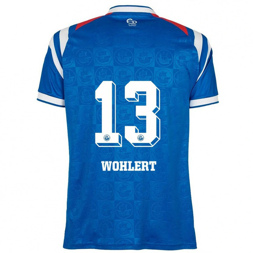 Danxen Enfant Maillot Finlay Wohlert #13 Bleu Blanc Rouge Tenues Domicile 2025/26 T-Shirt