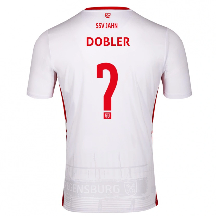 Danxen Enfant Maillot Maximilian Dobler #0 Blanc Rouge Tenues Domicile 2025/26 T-Shirt