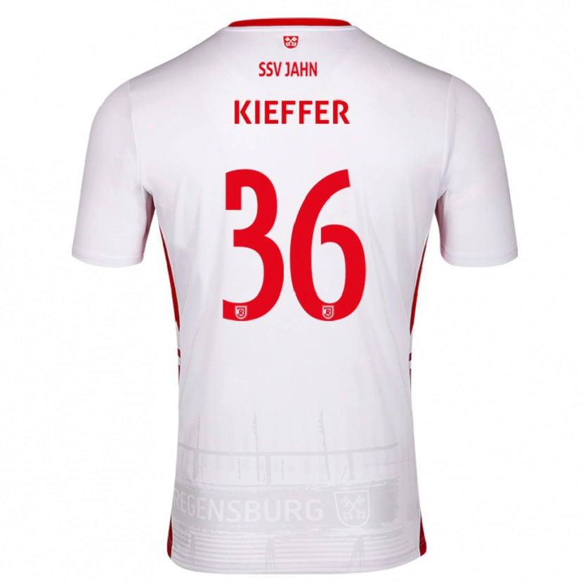 Danxen Enfant Maillot Ben Kieffer #36 Blanc Rouge Tenues Domicile 2025/26 T-Shirt