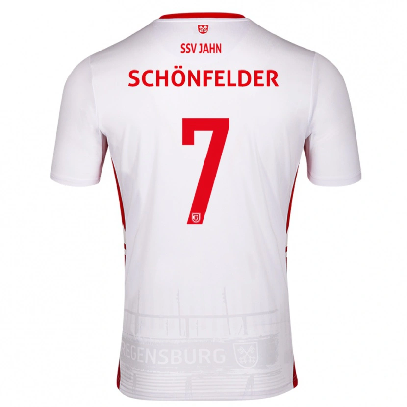 Danxen Enfant Maillot Oscar Schönfelder #7 Blanc Rouge Tenues Domicile 2025/26 T-Shirt