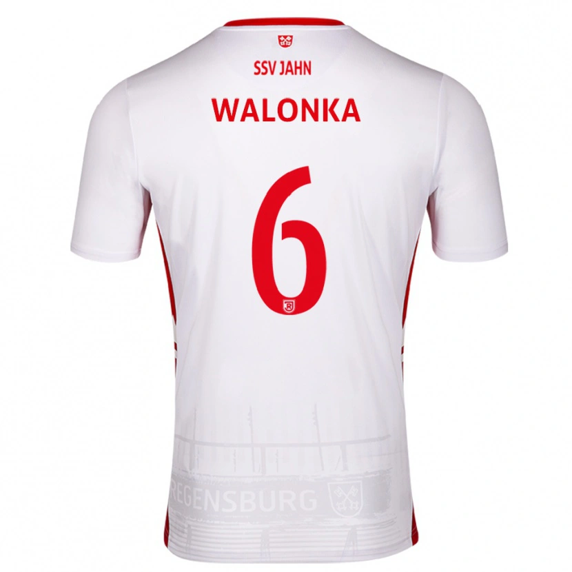 Danxen Enfant Maillot Luca Walonka #6 Blanc Rouge Tenues Domicile 2025/26 T-Shirt