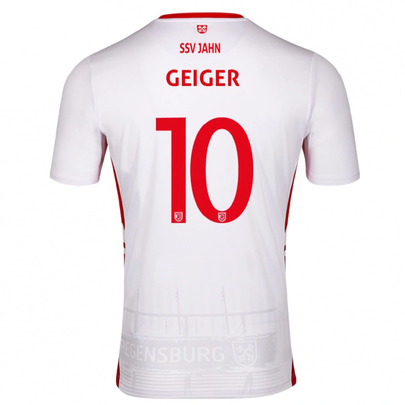 Danxen Enfant Maillot Maximilian Geiger #10 Blanc Rouge Tenues Domicile 2025/26 T-Shirt