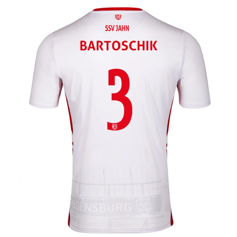 Danxen Enfant Maillot Felix Bartoschik #3 Blanc Rouge Tenues Domicile 2025/26 T-Shirt