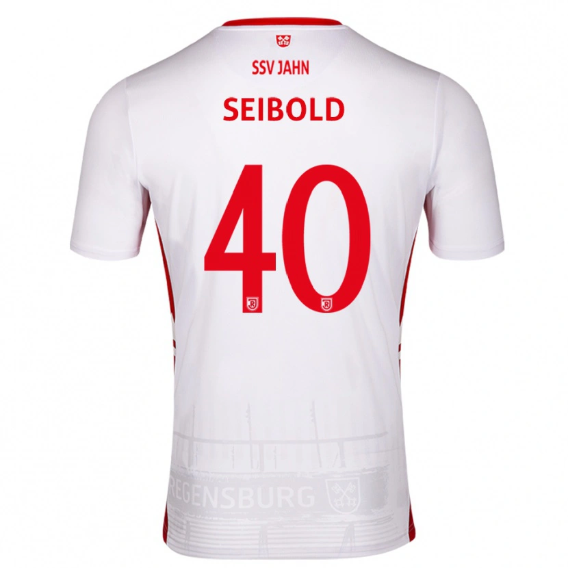 Danxen Enfant Maillot Jakob Seibold #40 Blanc Rouge Tenues Domicile 2025/26 T-Shirt