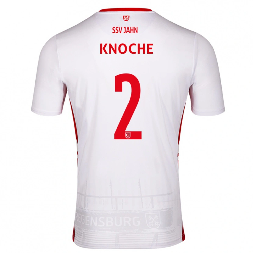 Danxen Enfant Maillot Titus Knoche #2 Blanc Rouge Tenues Domicile 2025/26 T-Shirt