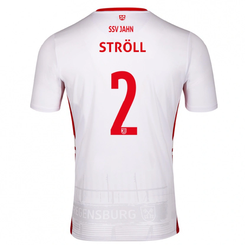 Danxen Enfant Maillot Maurice Ströll #2 Blanc Rouge Tenues Domicile 2025/26 T-Shirt