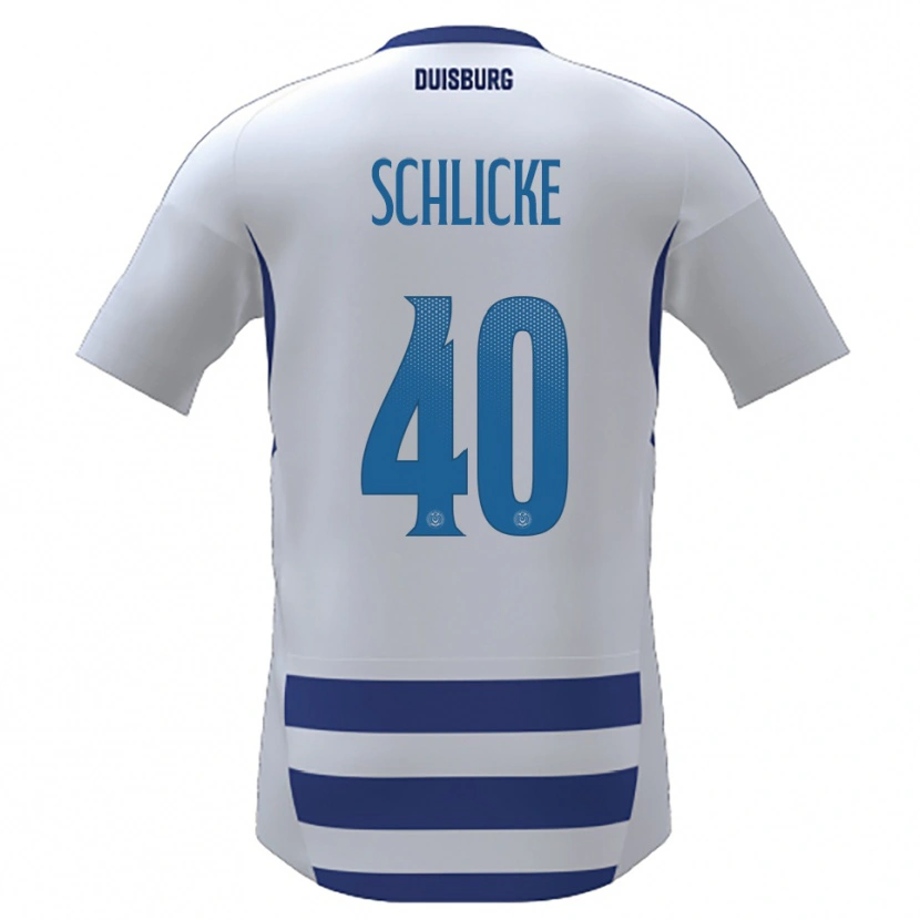 Danxen Enfant Maillot Ben Schlicke #40 Blanc Bleu Tenues Domicile 2025/26 T-Shirt