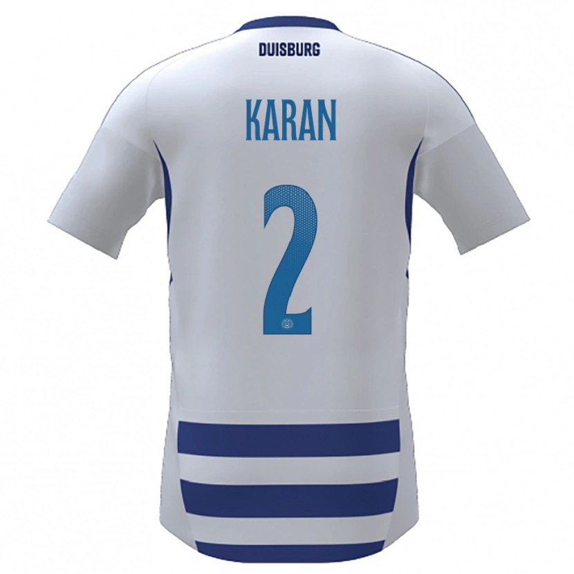Danxen Enfant Maillot Mikail Karan #2 Blanc Bleu Tenues Domicile 2025/26 T-Shirt