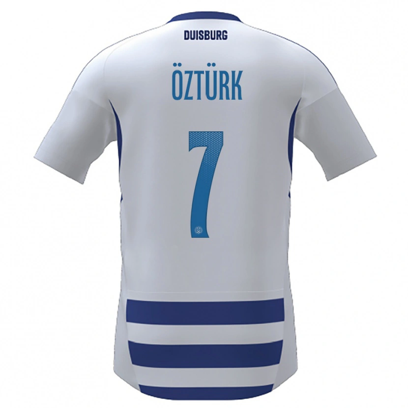 Danxen Enfant Maillot Ahmet Öztürk #7 Blanc Bleu Tenues Domicile 2025/26 T-Shirt