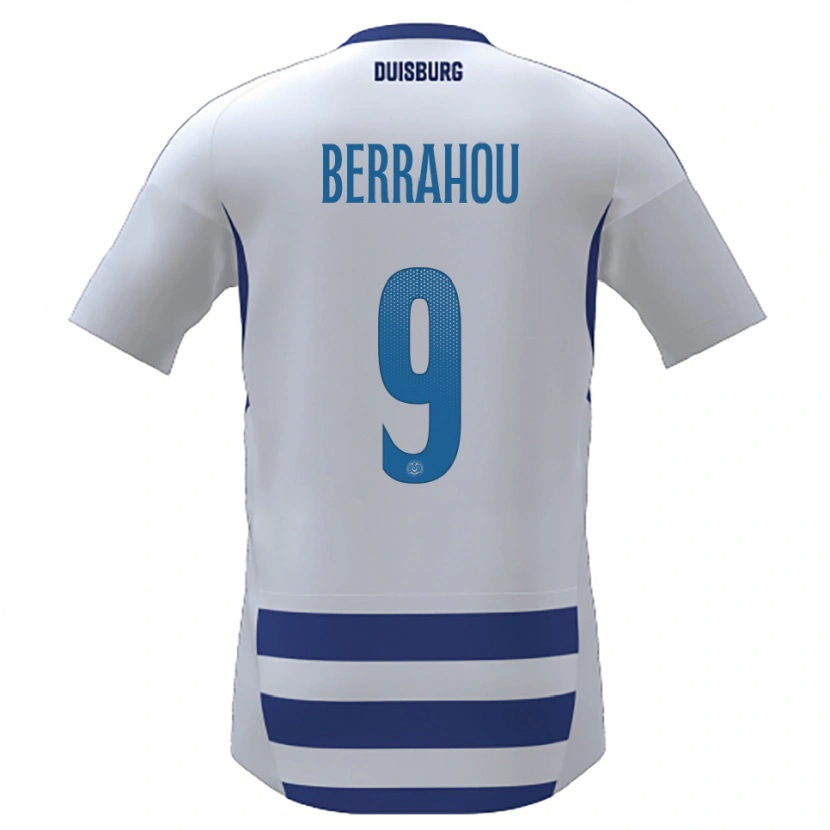 Danxen Enfant Maillot Mohammed Berrahou #9 Blanc Bleu Tenues Domicile 2025/26 T-Shirt
