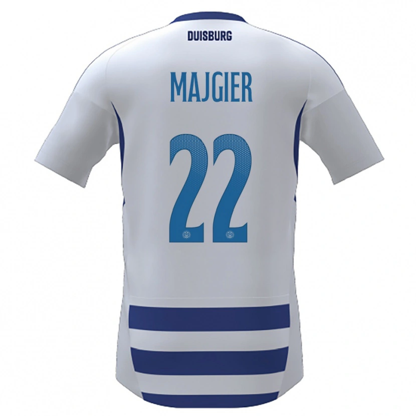 Danxen Enfant Maillot Philipp Majgier #22 Blanc Bleu Tenues Domicile 2025/26 T-Shirt