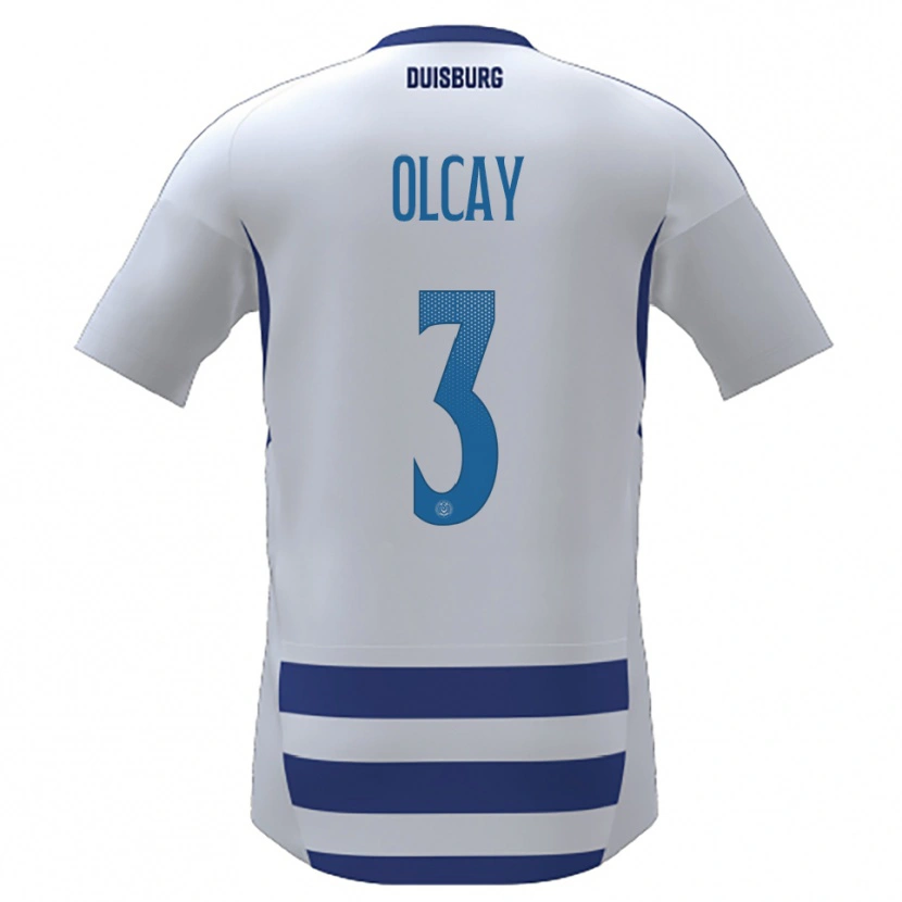 Danxen Enfant Maillot Kadir Olcay #3 Blanc Bleu Tenues Domicile 2025/26 T-Shirt