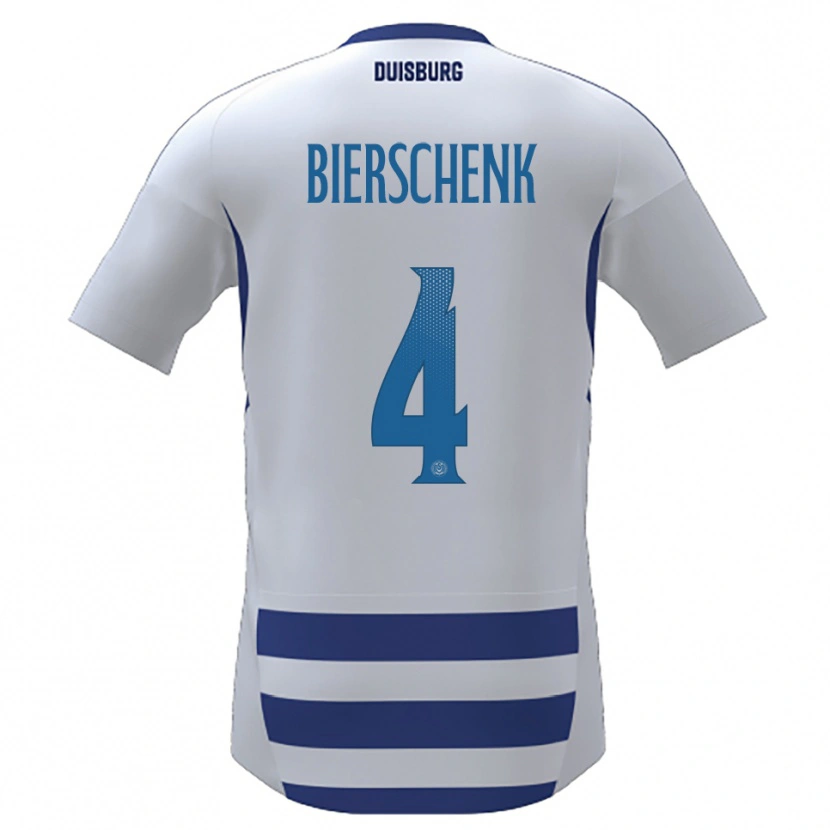 Danxen Enfant Maillot Julian Bierschenk #4 Blanc Bleu Tenues Domicile 2025/26 T-Shirt