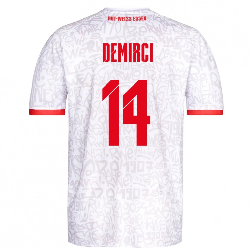 Danxen Enfant Maillot Mehmet Demirci #14 Blanc Rouge Tenues Domicile 2025/26 T-Shirt