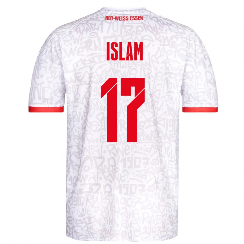 Danxen Enfant Maillot Arda Islam #17 Blanc Rouge Tenues Domicile 2025/26 T-Shirt