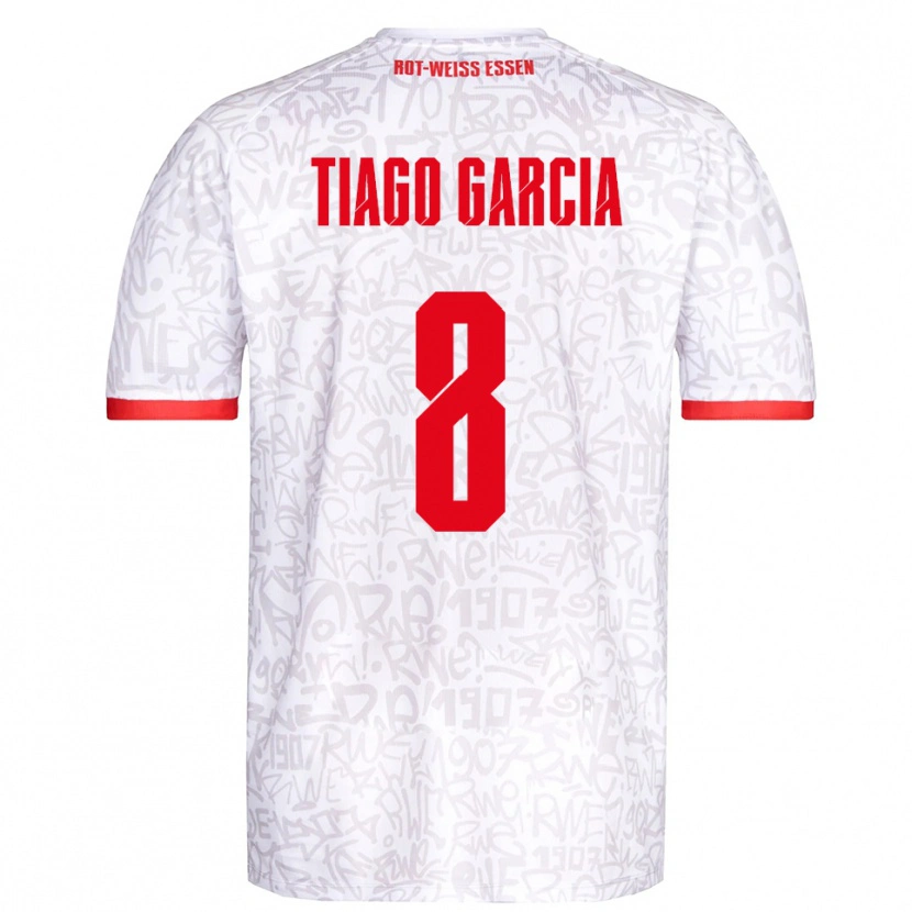 Danxen Enfant Maillot Tiago Garcia Rodriguez #8 Blanc Rouge Tenues Domicile 2025/26 T-Shirt