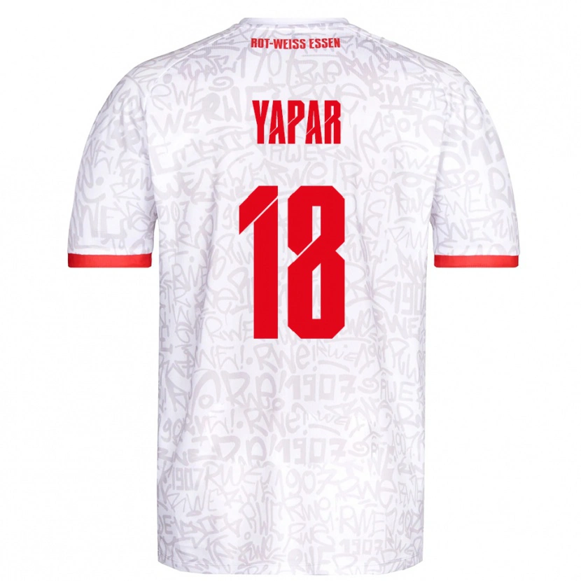 Danxen Enfant Maillot Atilla Yapar #18 Blanc Rouge Tenues Domicile 2025/26 T-Shirt