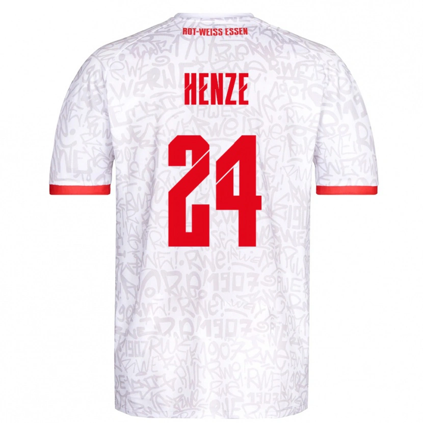 Danxen Enfant Maillot Brandon-Louis Henze #24 Blanc Rouge Tenues Domicile 2025/26 T-Shirt