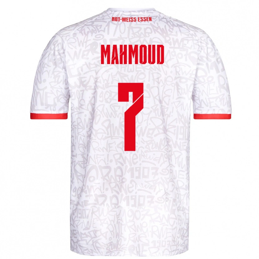 Danxen Enfant Maillot Bakir Mahmoud #7 Blanc Rouge Tenues Domicile 2025/26 T-Shirt