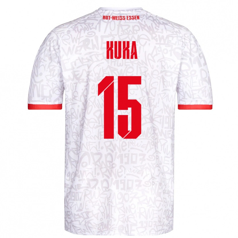 Danxen Enfant Maillot Hamid Kuka #15 Blanc Rouge Tenues Domicile 2025/26 T-Shirt