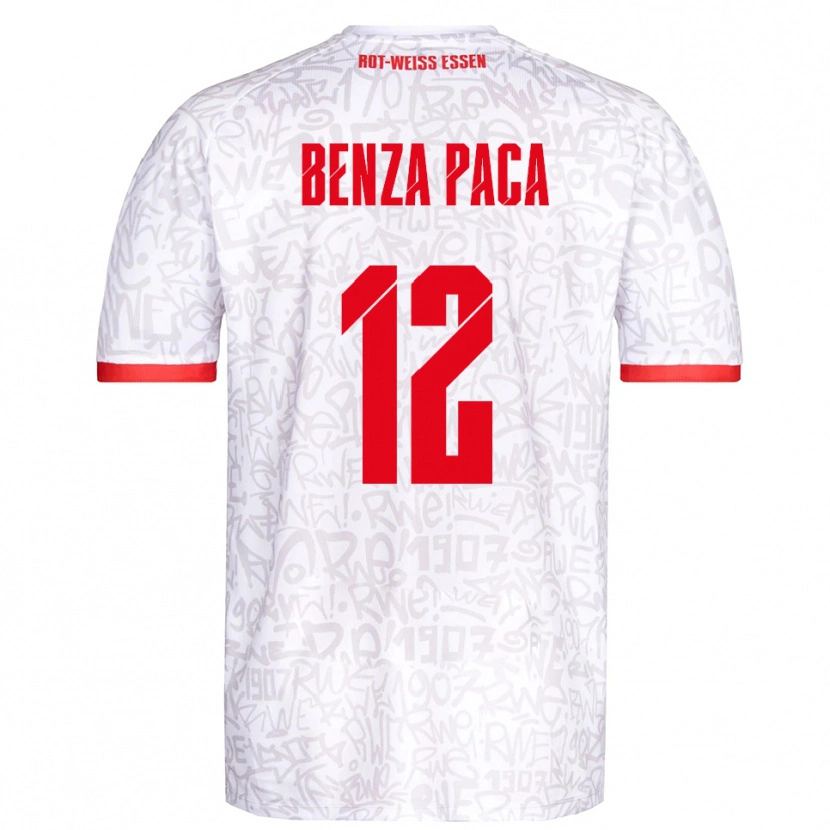 Danxen Enfant Maillot Lynes Benza Paca #12 Blanc Rouge Tenues Domicile 2025/26 T-Shirt