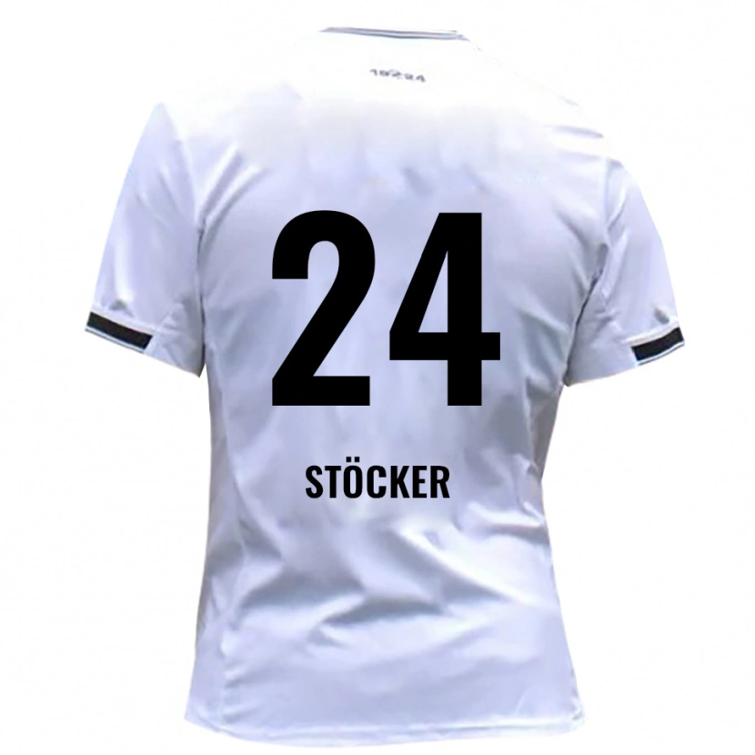 Danxen Enfant Maillot Michel Stöcker #24 Blanc Rouge Tenues Domicile 2025/26 T-Shirt
