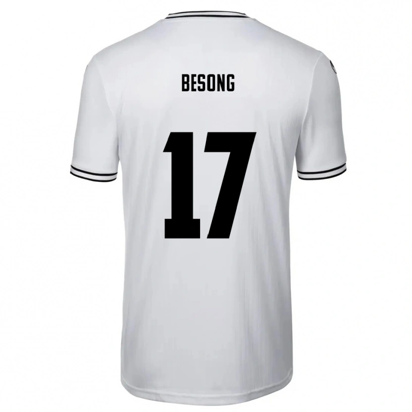 Danxen Enfant Maillot Paul-Philipp Besong #17 Blanc Noir Tenues Domicile 2025/26 T-Shirt