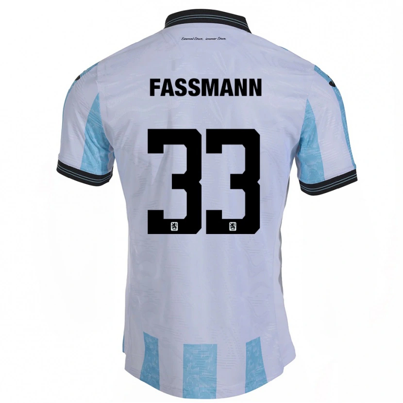 Danxen Enfant Maillot Lasse Faßmann #33 Blanc Bleu Ciel Tenues Domicile 2025/26 T-Shirt
