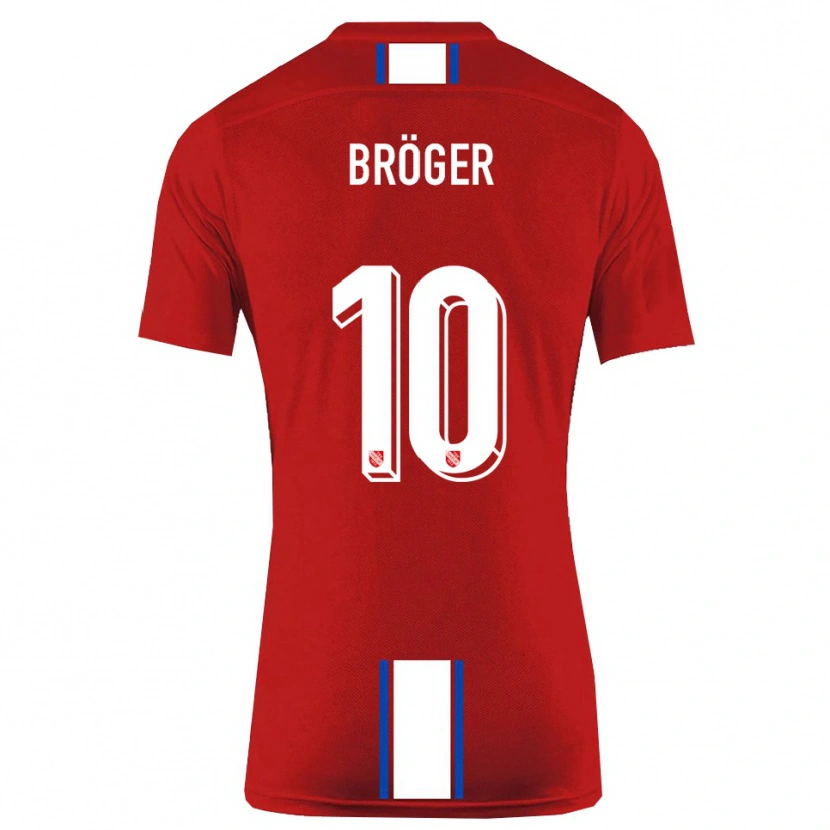 Danxen Enfant Maillot Linus Bröger #10 Rouge Blanc Tenues Domicile 2025/26 T-Shirt