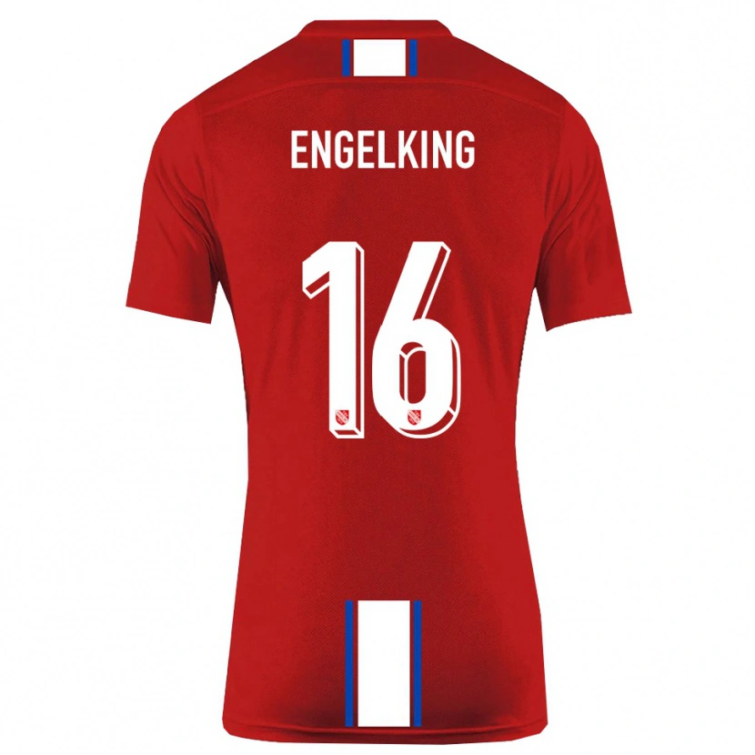 Danxen Enfant Maillot Torben Engelking #16 Rouge Blanc Tenues Domicile 2025/26 T-Shirt
