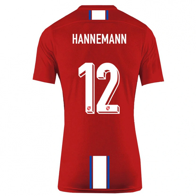 Danxen Enfant Maillot Sören Hannemann #12 Rouge Blanc Tenues Domicile 2025/26 T-Shirt