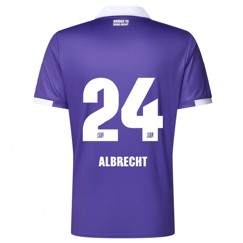 Danxen Enfant Maillot Fabian Albrecht #24 Violet Blanc Tenues Domicile 2025/26 T-Shirt