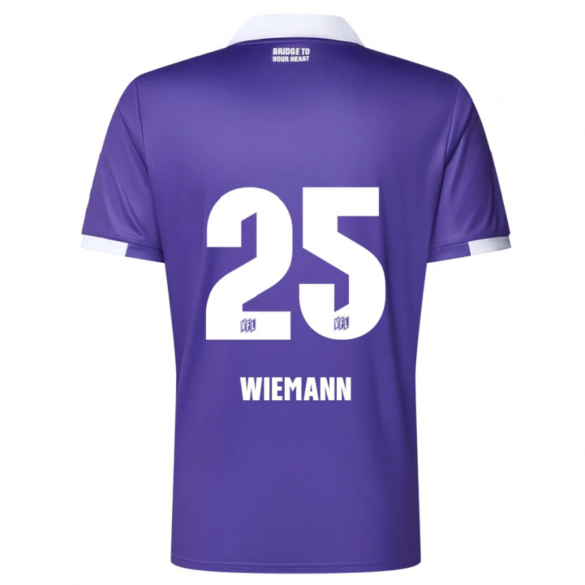 Danxen Enfant Maillot Niklas Wiemann #25 Violet Blanc Tenues Domicile 2025/26 T-Shirt