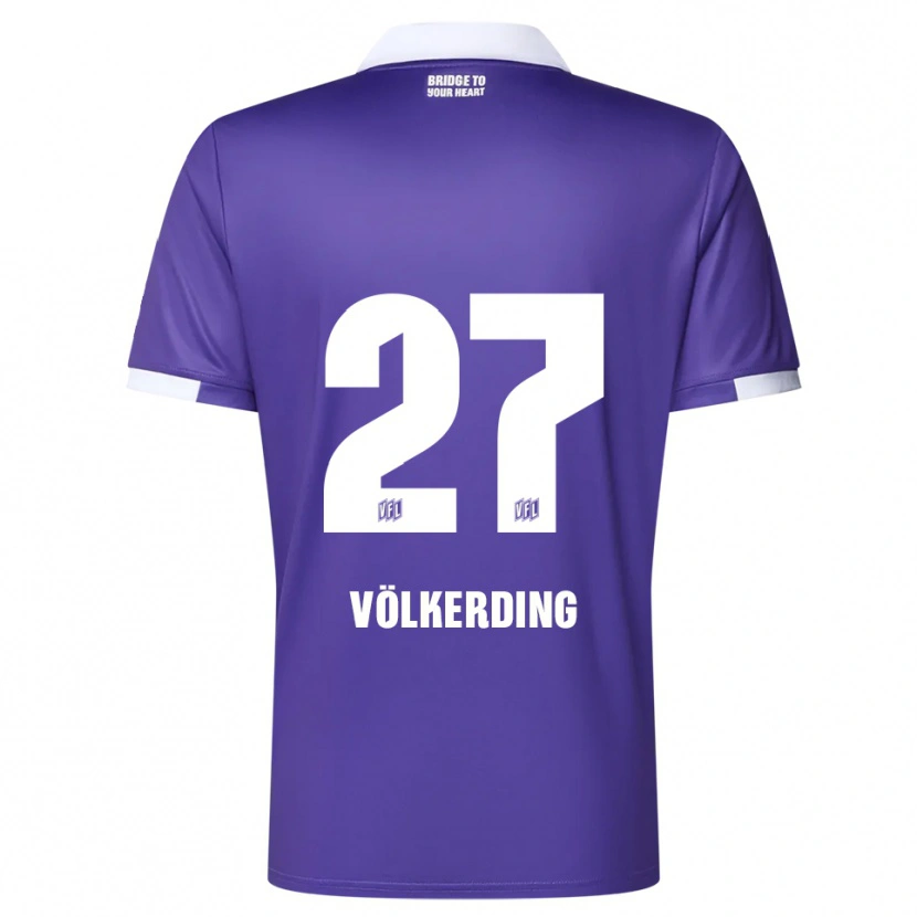 Danxen Enfant Maillot Jakob Völkerding #27 Violet Blanc Tenues Domicile 2025/26 T-Shirt