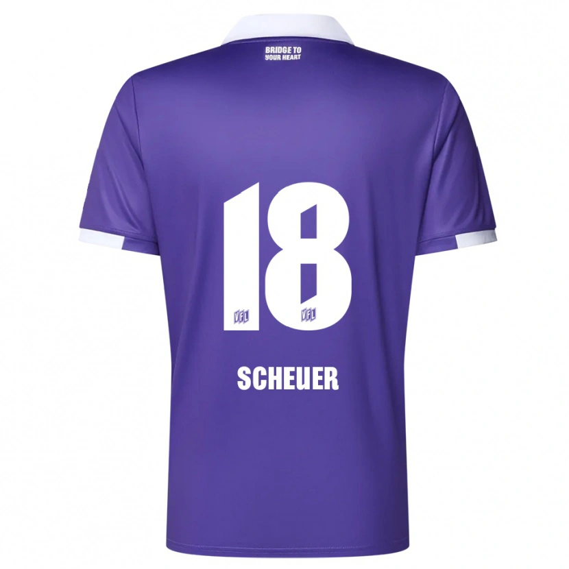 Danxen Enfant Maillot Nevio Scheuer #18 Violet Blanc Tenues Domicile 2025/26 T-Shirt